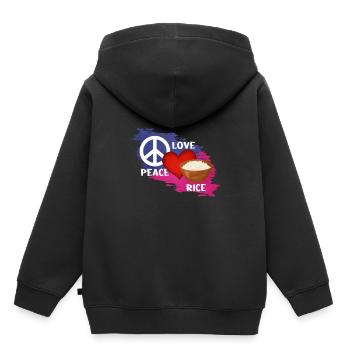 Rice - Kids Premium Organic Hoodie - black - Back - AI Model Kid Male (0cm)