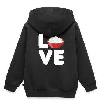 Rice - Kids Premium Organic Hoodie - black - Back - AI Model Kid Male (0cm)