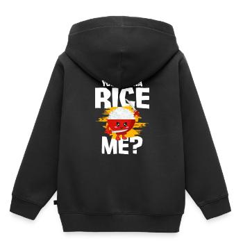 Rice - Kids Premium Organic Hoodie - black - Back - AI Model Kid Male (0cm)