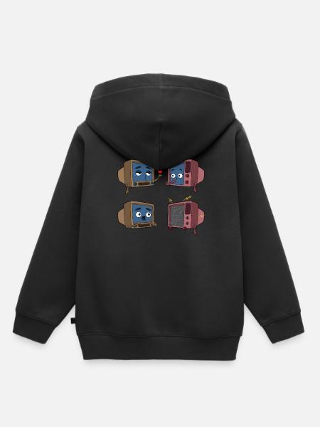 Fernsehen Liebe Paar - Kinder Premium Organic Hoodie - Schwarz