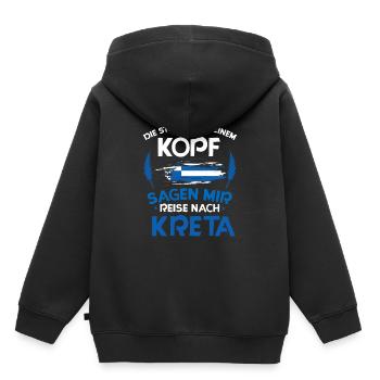 Kreta - Kinder Premium Organic Hoodie - Schwarz - Hinten - AI Model Kid Male (0cm)