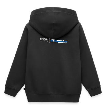 Kreta - Kinder Premium Organic Hoodie - Schwarz - Hinten - AI Model Kid Male (0cm)