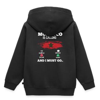 Marokko - Kinder Premium Organic Hoodie - Schwarz - Hinten - AI Model Kid Male (0cm)