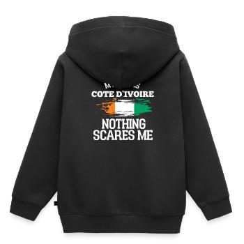 Épouse Côte d’Ivoire - Sweat Premium à capuche enfant bio - noir - Dos - AI Model Kid Male (0cm)