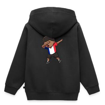 Réunion - Sweat Premium à capuche enfant bio - noir - Dos - AI Model Kid Male (0cm)