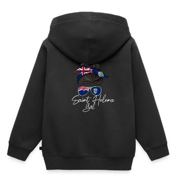 Saint Helena - Kids Premium Organic Hoodie - black - Back - AI Model Kid Male (0cm)