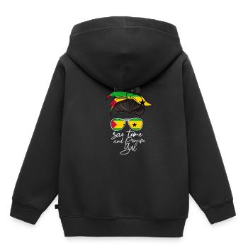 Sao Tome - Kinder Premium Organic Hoodie - Schwarz - Hinten - AI Model Kid Male (0cm)