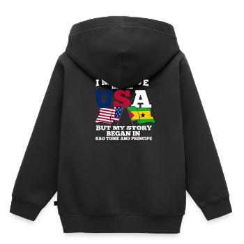 Sao Tome - Kinder Premium Organic Hoodie - Schwarz - Hinten - AI Model Kid Male (0cm)