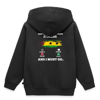 Sao Tome - Kinder Premium Organic Hoodie - Schwarz - Hinten - AI Model Kid Male (0cm)