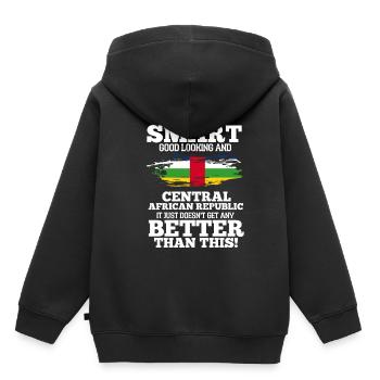 République centrafricaine - Sweat Premium à capuche enfant bio - noir - Dos - AI Model Kid Male (0cm)