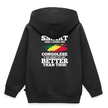 Congo - Sweat Premium à capuche enfant bio - noir - Dos - AI Model Kid Male (0cm)