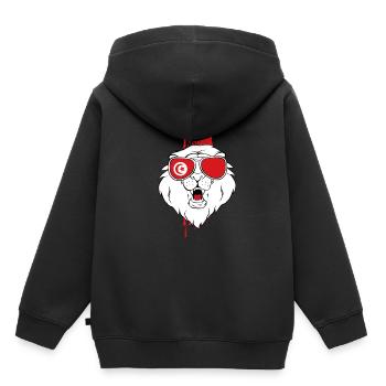 Tunisie - Sweat Premium à capuche enfant bio - noir - Dos - AI Model Kid Male (0cm)