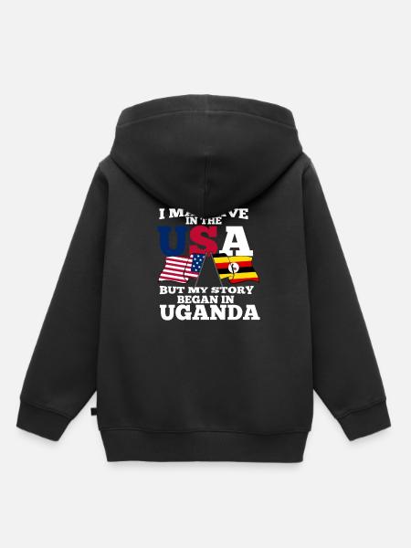 Uganda - Kinder Premium Organic Hoodie - Schwarz