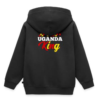 Uganda - Kids Premium Organic Hoodie - black - Back - AI Model Kid Male (0cm)