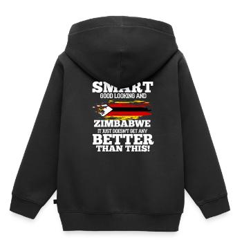 Zimbabwe - Sweat Premium à capuche enfant bio - noir - Dos - AI Model Kid Male (0cm)