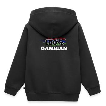 Gambie - Sweat Premium à capuche enfant bio - noir - Dos - AI Model Kid Male (0cm)