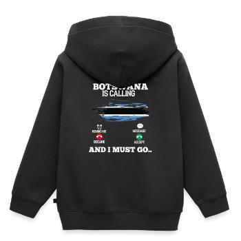 Botswana - Kinder Premium Organic Hoodie - Schwarz - Hinten - AI Model Kid Male (0cm)