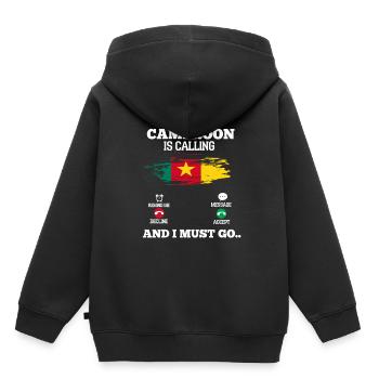 Kamerun - Kinder Premium Organic Hoodie - Schwarz - Hinten - AI Model Kid Male (0cm)
