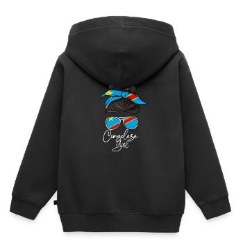 Congo - Sweat Premium à capuche enfant bio - noir - Dos - AI Model Kid Male (0cm)