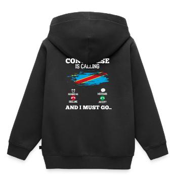 Congo - Sweat Premium à capuche enfant bio - noir - Dos - AI Model Kid Male (0cm)