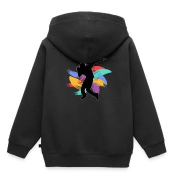 Hip-hop - Sweat Premium à capuche enfant bio - noir - Dos - AI Model Kid Male (0cm)