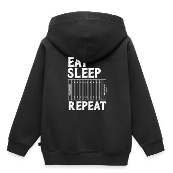 American Football - Kinder Premium Organic Hoodie - Schwarz - Hinten - AI Model Kid Male (0cm)