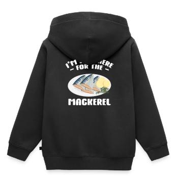 Maquereau Mackrel Pêche en eau salée - Sweat Premium à capuche enfant bio - noir - Dos - AI Model Kid Male (0cm)