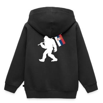 Serbien - Kinder Premium Organic Hoodie - Schwarz - Hinten - AI Model Kid Male (0cm)