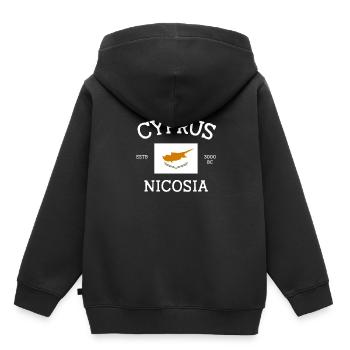 Chypre - Sweat Premium à capuche enfant bio - noir - Dos - AI Model Kid Male (0cm)