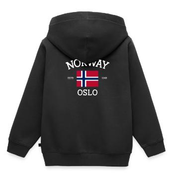 Norway - Kids Premium Organic Hoodie - black - Back - AI Model Kid Male (0cm)