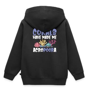 Aquarium de corail - Sweat Premium à capuche enfant bio - noir - Dos - AI Model Kid Male (0cm)