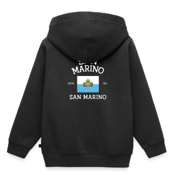 San Marino History - Kinder Premium Organic Hoodie - Schwarz - Hinten - AI Model Kid Male (0cm)