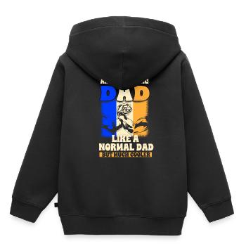 Armdrücken - Kinder Premium Organic Hoodie - Schwarz - Hinten - AI Model Kid Male (0cm)
