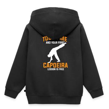 Caopeira - Kinder Premium Organic Hoodie - Schwarz - Hinten - AI Model Kid Male (0cm)