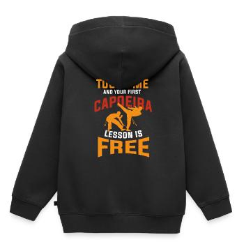 Caopeira - Kinder Premium Organic Hoodie - Schwarz - Hinten - AI Model Kid Male (0cm)
