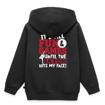 Bâton Twirling Bâton Twirler Cadeau - Sweat Premium à capuche enfant bio - noir - Dos - AI Model Kid Male (0cm)