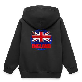 Angleterre - Sweat Premium à capuche enfant bio - noir - Dos - AI Model Kid Male (0cm)