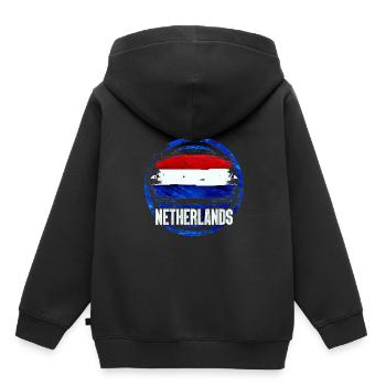 Pays-Bas - Sweat Premium à capuche enfant bio - noir - Dos - AI Model Kid Male (0cm)