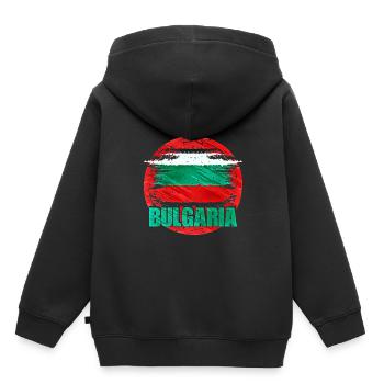 Bulgarie - Sweat Premium à capuche enfant bio - noir - Dos - AI Model Kid Male (0cm)