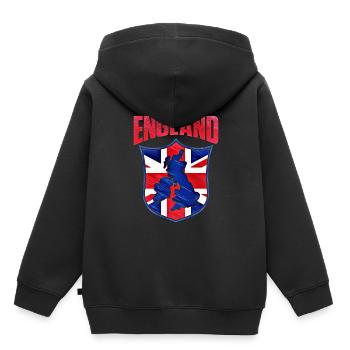 Angleterre - Sweat Premium à capuche enfant bio - noir - Dos - AI Model Kid Male (0cm)