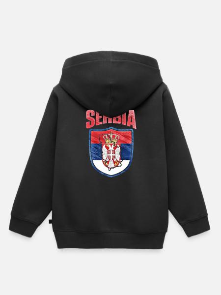 Serbien - Kinder Premium Organic Hoodie - Schwarz