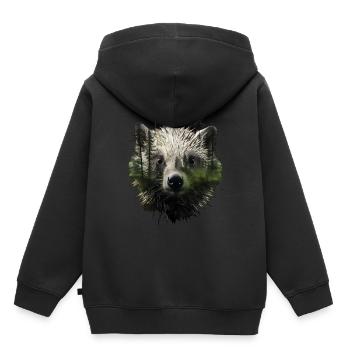 Stachelschwein - Kinder Premium Organic Hoodie - Schwarz - Hinten - AI Model Kid Male (0cm)