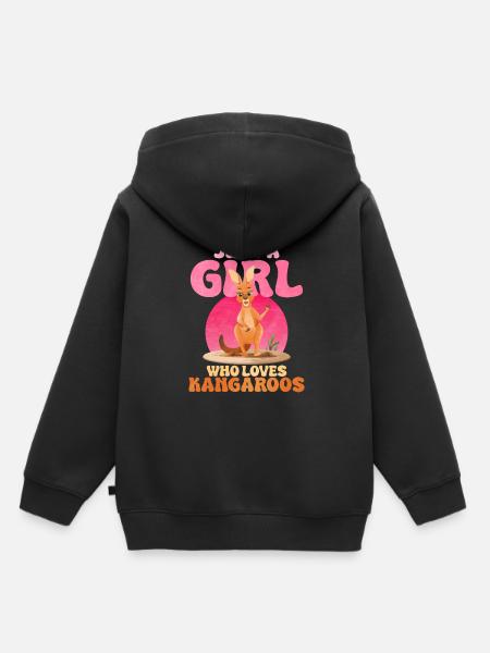 känguru - Kinder Premium Organic Hoodie - Schwarz