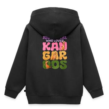 kangourou - Sweat Premium à capuche enfant bio - noir - Dos - AI Model Kid Male (0cm)