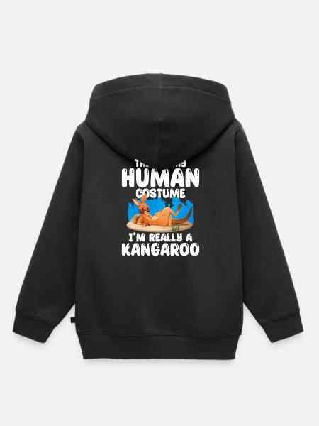 kangoeroe - Kinder Premium hoodie biologisch - zwart