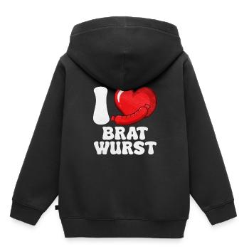 Bratwurst als Geschenk - Kinder Premium Organic Hoodie - Schwarz - Hinten - AI Model Kid Male (0cm)