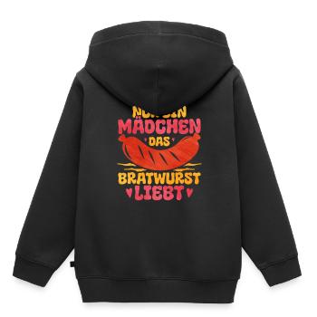 Bratwurst als Geschenk - Kinder Premium Organic Hoodie - Schwarz - Hinten - AI Model Kid Male (0cm)