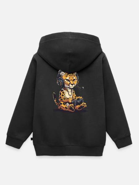 Cheetah Videospiel - Kinder Premium Organic Hoodie - Schwarz