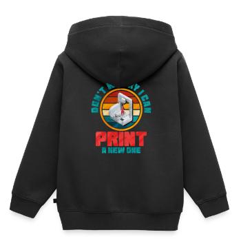 3D Printing - Kids Premium Organic Hoodie - black - Back - AI Model Kid Male (0cm)