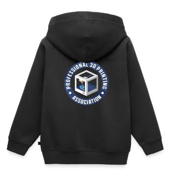 3D Printing - Kids Premium Organic Hoodie - black - Back - AI Model Kid Male (0cm)